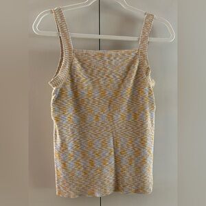 Yellow and Gray Patterned Tank Top